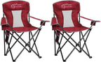 2PCS SAILARY Mesh Folding Camping Chairs, Oversized Portable Outdoor Chairs, Weight Capacity 325 lbs with Cup Holder, Storage Pocket, Carry Bag Red