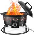 Outdoor Portable Propane Fire Pit, 19-Inch,60,000 BTU with Cover&Carry Kit,Camping Propane Fire Pits,Gas Firebowl,Portable Gas Fire Pit for Outside Patio,Backyard,Camping,RV,Deck,Tailgating