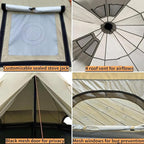 DANCHEL OUTDOOR B2A Portable Bell Tent No Center Pole, 4 Season Yurt with Stove Jack Spacious Interior for 4/8 Person Camping Hiking Glamping 300D Oxford Nylon,13ft/16.4ft Khaki