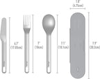 Bentgo Stainless Travel Utensil Set - Reusable 3-Piece Silverware Set with Carrying Case, High-Grade Premium Steel, BPA-Free Case, Eco-Friendly - Ideal for Travel, Camping, and Office Use (Gray)