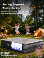 Queen Air Mattress with Built in Pump, 18" Upgraded One-Touch Inflatable Airbed for Home, Camping Guests, Portable Blow Up Mattress, 770lbs Capacity
