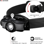 Ledlenser MH5 Rechargeable Outdoor Headlamp - Black, 400 Lumens - Ultra-Lightweight Design with Detachable Lamp Head - Advanced Focus System