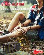 Emergency Hand Crank Radio Emgykit - 2000mAh/7400mWh AM/FM/NOAA Solar Hand Crank Emergency Radio with 3 LED Flashlights, SOS Function for Emergencies, Camping - Black