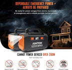 AIMTOM Portable Power Station 173Wh Lithium Battery, 200W AC Outlet (250W Surge), 18W USB-C, 2x USB-A, 2x 12V DC Outputs, LED Flashlight – Ideal for Camping, Travel, Emergency Backup, RV, Home Use