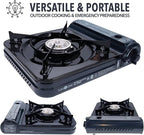 GAS ONE NEW 10,000 BTU CSA List Portable Butane Gas Stove with Carrying Case CSA Listed- Midnight