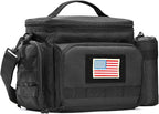 MOV COMPRA Tactical Lunch Bag for Men, Insulated Lunch Box Leakproof for Men Large Capacity with MOLLE Water Bottle Pouch Lunchbox for Adults for Work, Picnic（Black）