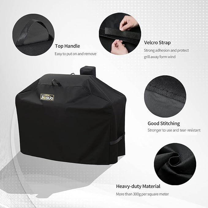 Pellet Grill Cover for Camp Chef DLX 24, SmokePro 24, PG24, SG24, Woodwind Pellet Grills, Heavy Duty Waterproof Outdoor Barbeque Grill Accessories