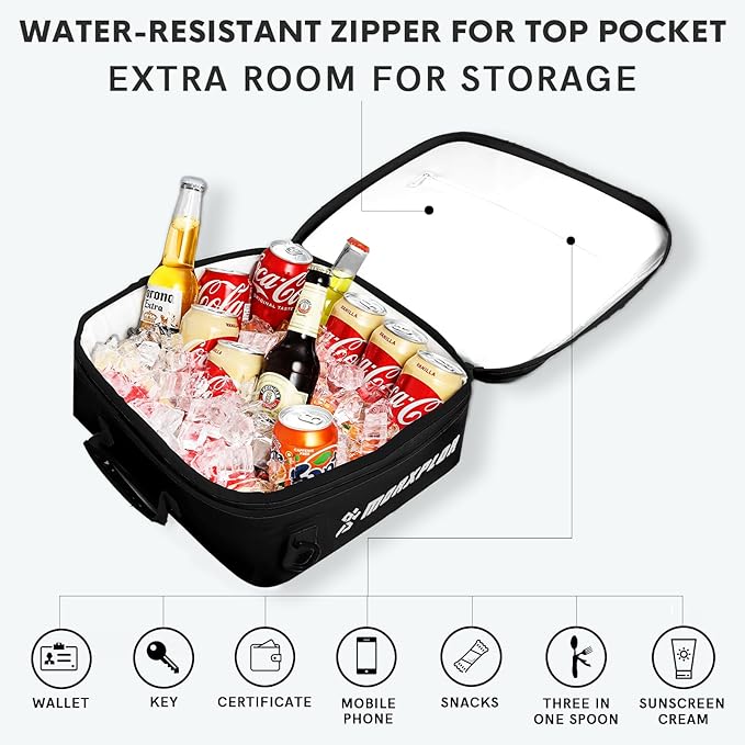 Waterproof PVC Paddleboard Cooler Deck Bag - 12 Can Soft Insulated Cooler for Paddleboarding, Camping, Kayaking