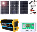 100W Monocrystalline Solar Panel Kit with Lightweight Inverter for RV, Camping, and Boat(Black,75W)