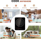 Empava Portable Induction Hot Plate Cooktop, Countertop Electric Stove with Single Burner, 3 Preset Modes, Shatterproof Glass Top, 110~120V Plug-In for Kitchen, RV, and Outdoor Camping