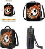 Rnyleeg Cartoon Soccer Backpack for Boys 6-8 with Lunchbox Lightweight Kids Bookbag Set 3 Piece for Elementary School Mochilas Para NiñA