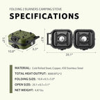 Naturehike 2 Burner Folding Camping Stove, Portable Propane Gas Stove with Carry Bag, 16000 BTU High-Performance Camp Stove with ETL Certification, Adjustable Burners & Piezo Ignition