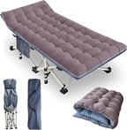 79" L x 32" W x 18" H Camping Cot with Comfortable Mattress for Adults Oversize XXL Cots for Sleeping Camping Bed Folding Cot Heavy Duty with Carry Bag for Home Outdoor Travel