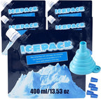 Reusable Ice Packs for Coolers - 5 Pack Freezable Gel Packs for Lunch Box, Camping, Picnic, Medical Cold Therapy - Leakproof & Long-Lasting Cold Storage