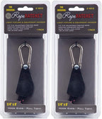 Rope Ratchet 1/4" Metal Rope Tie Down with Adjustable 8' Solid Braided Polypropylene Rope, Heavy Duty Cable Holds Up to 150 lbs Weight Capacity