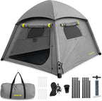 CloudCamp Inflatable Tents for Camping- 6 People Waterproof Oxford Fabric(210D), Quick Setup Air Tent with Manual & Battery Pump, UV Protection, 4-Season Inflatable Tent