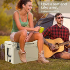 Goplus Hard Cooler, Insulated Ice Chest w/Portable Handles, Cup Holders, Ruler, Bottle Opener, 6 Day Ice Retention for Drink, Beverage, Camping, Fishing, Beach