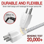 16/3 Braided Extension Cord 10 FT, Braided Extension Cord Flexible & Durable, Indoor 3 Prong Power Cable, Suitable for Home and Office, 13 Amp 1625 Watt 125VAC 16AWG, ETL Listed