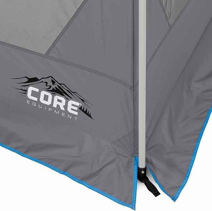 CORE 12’x10' Lighted Instant Screen House | Folding and Portable Large Pop Up Canopy Shelter with LED Lights | Perfect for Family Camping, Outdoor, Picnic, Backyards, BBQ, Tailgate, Patio and Party