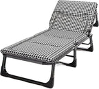 Foldable Bed with Mattress Queen Sleeping Cots for Adults with 3D Memory Headrest Portable Folding Bed Cot Lounge Chair for Beach Lawn Camping(B,190 * 68 * 30cm)
