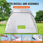VEVOR Portable Paint Booth, Larger Spray Tent with Built-in Floor & Mesh Screen Windproof Hooks for Furniture DIY Hobby Tool, 7.5x5.2x5.2ft Spray Paint Shelter