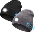 Bluetooth Beanie with Light, USB Rechargeable LED Headlamp Winter Hat, Men Women Valentine's Day Gifts