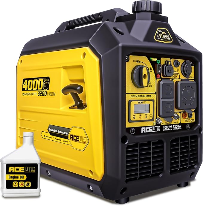 Aceup Energy 4000 Watt Portable Inverter Generator 149cc, Gas Quiet Generator for Home, RV-Ready, EPA Compliant