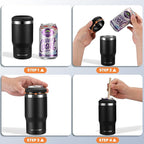 HAUSHOF 12 oz Can Cooler, 4 in 1 Insulated Stainless Steel Can Insulator, Fits for 12 oz Standard Can| Slim Can|12 oz Beer Bottle, Perfect for Camping, Beach, Picnic