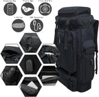 80L 100 liters Hiking Backpack Camping Rucksack, Men Outdoor Travel Climbing Knapsack Mountaineering Trekking Backpack