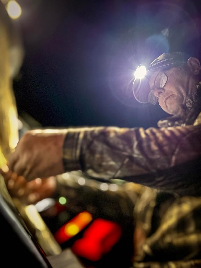 CYCLOPS 210 Lumen Headlamp, Tactical Durable Lightweight Compact Adjustable Stretch Headband Bright 3 Color LED Headlight, AAA Batteries Included, Pack of 2