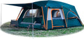 KTT Extra Large Tent 10-12-14 Person(B),Family Cabin Tents,2 Rooms,3 Doors and 3 Windows with Mesh,Straight Wall,Waterproof,Double Layer,Big Tent for Outdoor,Picnic,Camping,Family Gathering