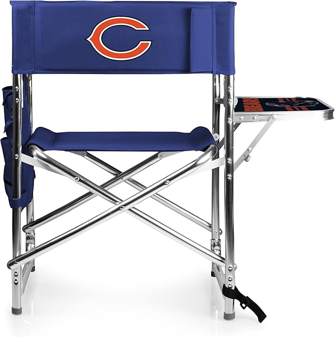 Picnic TIME NFL Unisex-Adult NFL Sports Chair with Side Table, Beach Chair, Camp Chair for Adults