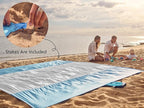 WEKAPO Beach Blanket Sandproof Waterproof, Extra Large Beach Mat, Oversized & Compact Sand Free, Quick Drying Beach Essentials for Vacation, Cruise, Picnic & Camping with Stakes