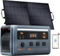 OSCAL 1800W Solar Generator with 100W Solar Panel PowerMax 1800SE, 1024Wh LiFePO4 Battery Generator with 3 AC Outlets (3600W Surge), 800W AC Charging, APP Control Power Station for Home Backup