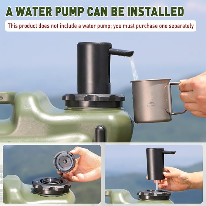 7.4 Gallon Water Jug, 28L Portable Water Container with Wheel & Pull Handl, Spigot, Cleaning Brush, Detachable Hose & Extra Lid, BPA-Free Camping Hydration Canteen, Outdoor Tank Storage PE - Green