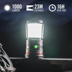 COAST EAL35R 1000 Lumen Voice-Controlled LED Emergency & Camping Area Lantern with Warm, Cool White, Day, Red & Red Flashing Mode, Power Bank Functionality - Black