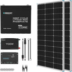 Renogy 200 Watt 12V Complete Solar Panel Starter Kit: 2pcs 100W Solar Panel + 30A Charge Controller + 100Ah Lithium Battery + 600W Premium Solar Inverter for RV Off Grid with Battery and Inverter
