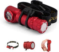 LED Rechargeable Headlamp for Adults - Hard Hat Light Running Head Lamp with Red Light, Magnet, 180° Tilt, 7 Modes, Detachable Flashlight & Headband, Outdoor, Emergency 1PC, Red