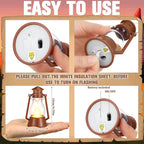 Ferraycle 12 Pcs Mini Lantern for Centerpiece Western Wedding Decor 4 Inch Camping Decorative with LED Candle Vintage Hanging Lantern Ornaments Bulk for Cowboy Cowgirl Xmas Party Decoration (Brown)
