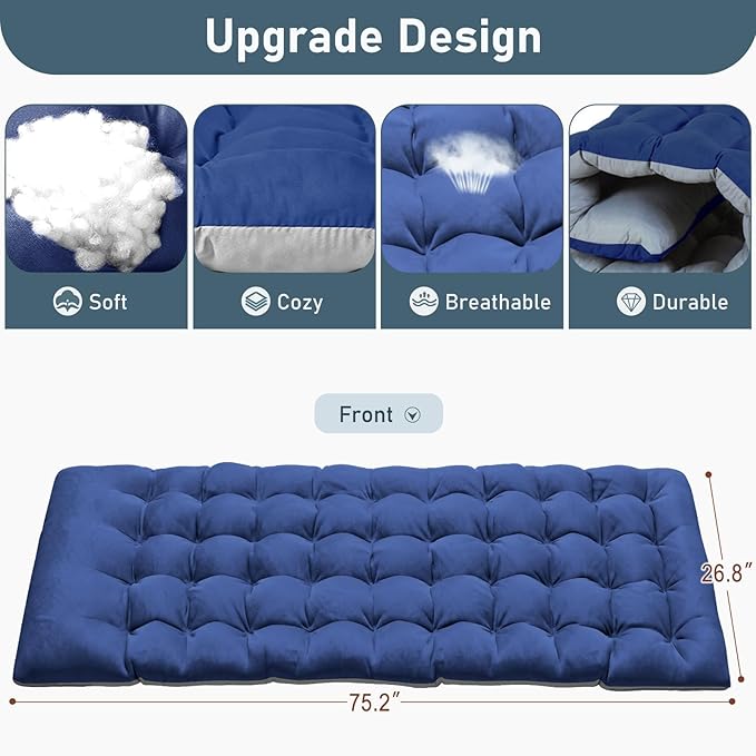 ABORON Patio Lounge Chair, Folding Guest Bed Cot for Adults, 500LB Heavy-Duty Capacity, Portable Extra Bed with Comfort Mat, Quick Fold Design for Indoor Guest Stays & Temporary Use