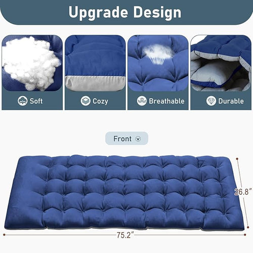ABORON Patio Lounge Chair, Folding Guest Bed Cot for Adults, 500LB Heavy-Duty Capacity, Portable Extra Bed with Comfort Mat, Quick Fold Design for Indoor Guest Stays & Temporary Use
