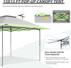 EAGLE PEAK 13x13 Straight Leg Pop Up Canopy Tent Instant Outdoor Canopy Easy Single Person Set up Folding Shelter w/Auto Extending Eaves 169 Square Feet of Shade (Gray)
