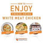 Emergency Essentials Freeze-Dried White Meat Chicken #10 Can – 25-Year Shelf Life, 19 Servings, 513g Protein – Bulk Food, Long-Term Emergency Food Supply & Storage