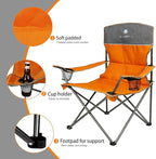 CAMPHILL Camping Chair Set of 3, Outdoor Folding Camping Chairs for Heavy People with Cup Holder & Carry Bag,Collapsible Chair Include One Sofa Chair and Two Single Chair,Support up to 500lbs