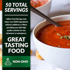Valley Food Storage Tomato Basil Soup | 10-Bag Bucket, 50 Servings | Premium Emergency Food Supply with 25 Year Shelf Life | Survival Meal Kits, Prepper Food, Camping & Off-Grid Living Supplies | Packaged in USA