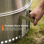 GREENVINES Smokeless-Firepit | 15-Inch | Stainless-Steel-Fire-Pit | Portable Outdoor Pits with Stand for Camping | Solo Wood Burning Bonfire | Low Smoke Stove | Bag & Sticks & Holders