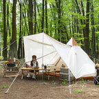 GeRRiT Family Camping Tent Large Waterproof Double Layer Pyramid Tipi Tent Camping Mongolian Yurt Tent for Picnic, Festival
