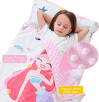 Toddler Nap Mat with Pillow and Blanket, Extra Large Rolled Napping Mats,Slumber Bags for Boys Girls,Kids Sleeping Bag for Daycare, Preschool Travel Camping