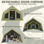 YOLENY Inflatable Tents for Camping, 6-12 Person Blow Up Tent with TPU Skylight, Canopy, Mesh Windows, Stove Jack & Pump, 4 Season Large Inflatable Tent, Waterproof & Windproof