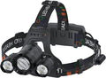 Headlamp Rechargeable 6000 Lumens Super Brightest 4 Modes Head Lamp for Adults Zoom Waterproof Headlight 90°Angle Adjustable Head Lights for Outdoor Camping Hunting Running Hiking(Black)